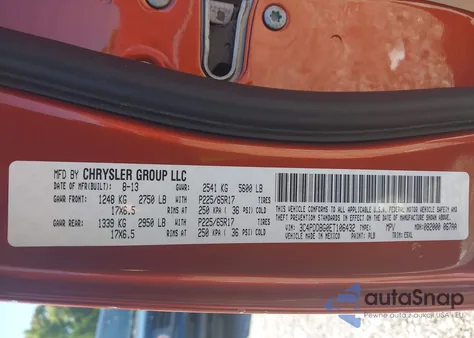 2014 Dodge Journey Sxt from USA, damaged, VIN 3C4PDDBG0ET106432